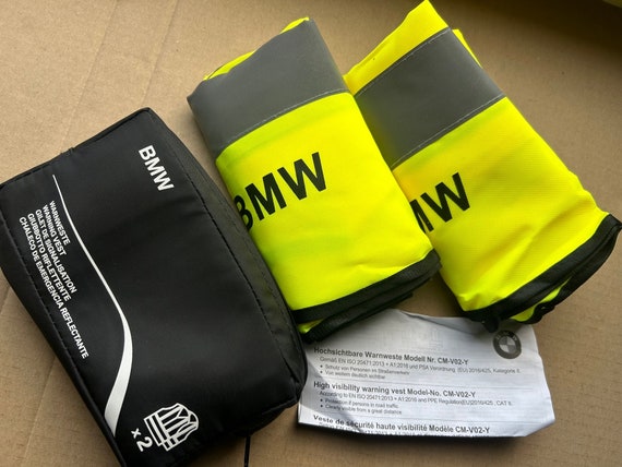 2x warning vests BMW Warnweste + case