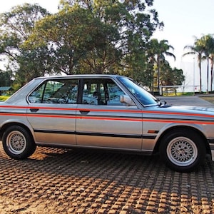 BMW E28 E23 E12 E30 BLACK M-Technic Decor set stickers (4-door) (8pcs/8tlg) #51149056521 #9056521