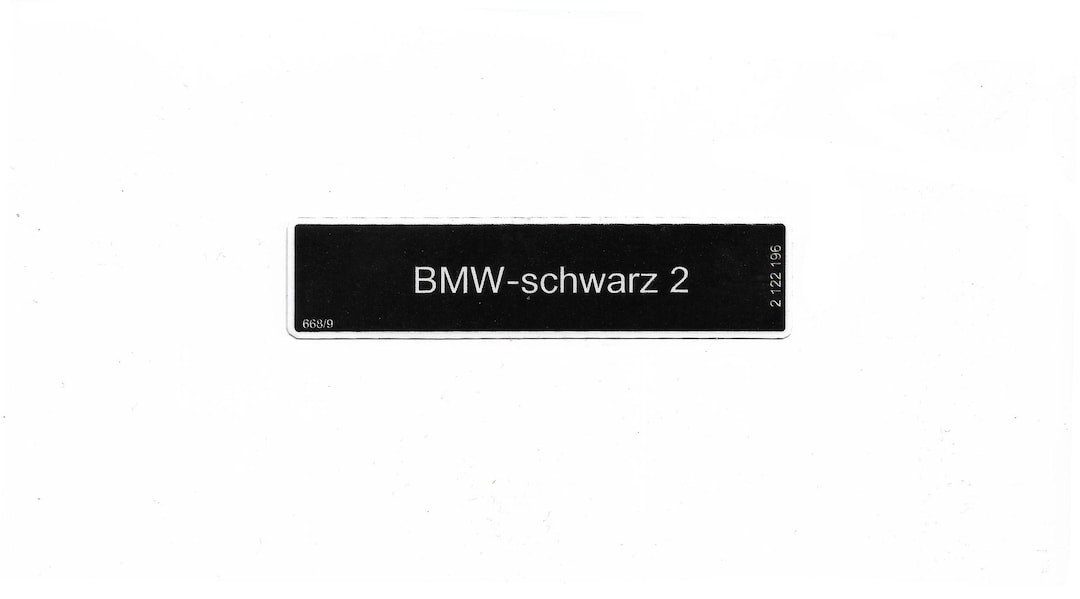 Bmw-schwarz 2 Paint Sticker Label Aufkleber E30, E24, E28, E23, E32 ...