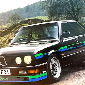 4d Alpina GREEN-BLUE decors stickers BMW E12 E28 E23 E30 4-doors (9tlg/9pcs)