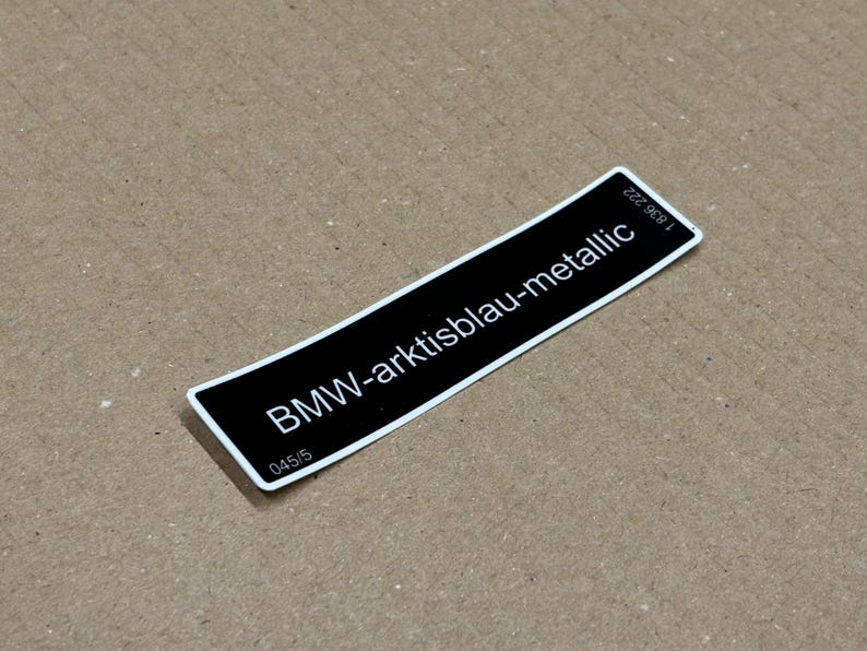 Bmw-arktisblau-metallic Paint Sticker Label E12 E21 E23 E24 E28 E30 E9 ...