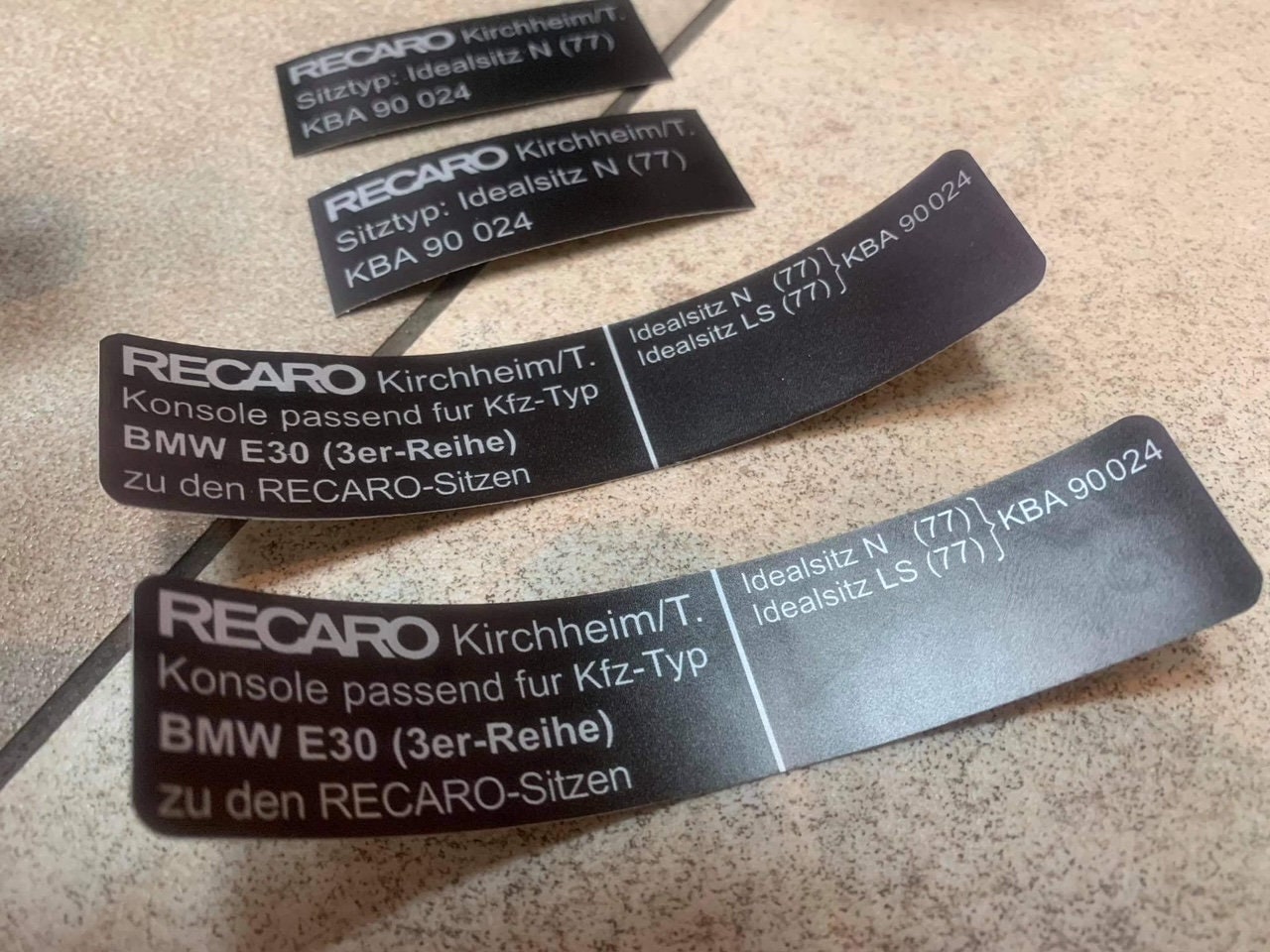 4pcs Stickers for BMW E30 Recaro Seats and Consoles -  Finland