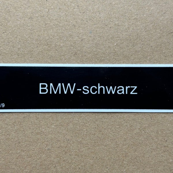 1x BMW-schwarz Black 086 Paint sticker label E21, E30, E12, E24, E28, E23, E32, E34 #1870903