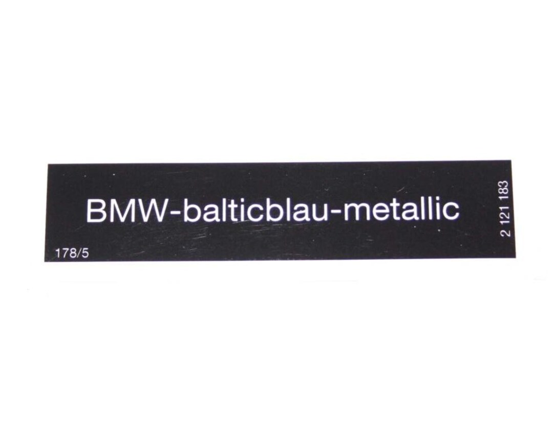1x Bmw-balticblau-metallic Paint Sticker Label E21 E12 E23 E24 E28 E30 ...