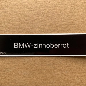 1x BMW-zinnoberrot Verfsticker label BMW BMW E30 E36 E24 E23 E28 E34