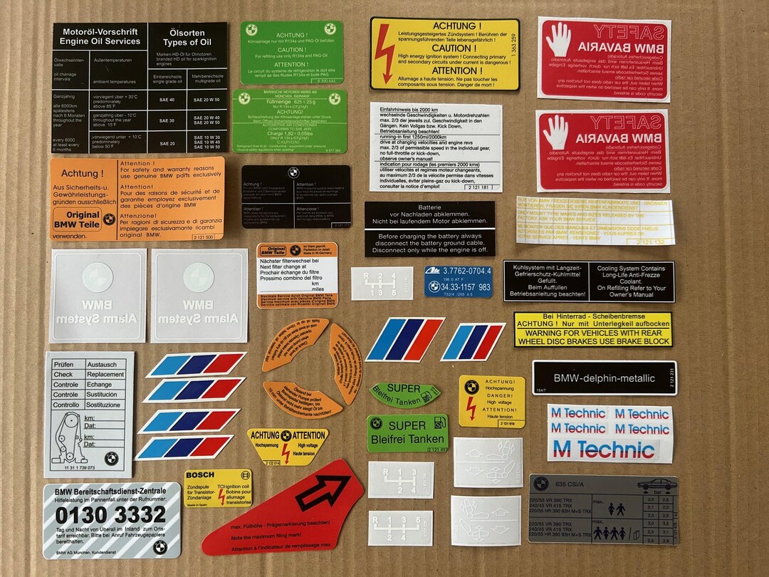 58pcs Exclusive Set BMW E24 635csi 628csi 633csi Stickers Set Decals ...