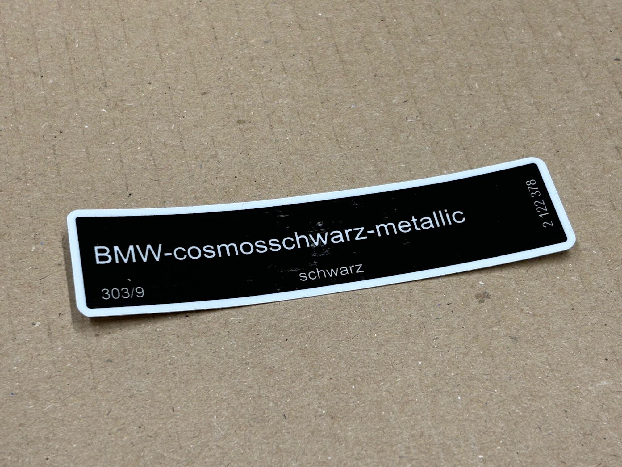 コスモシール 1x Bmw-cosmosschwarz-metallic (schwarz) Paint Sticker Label E30
