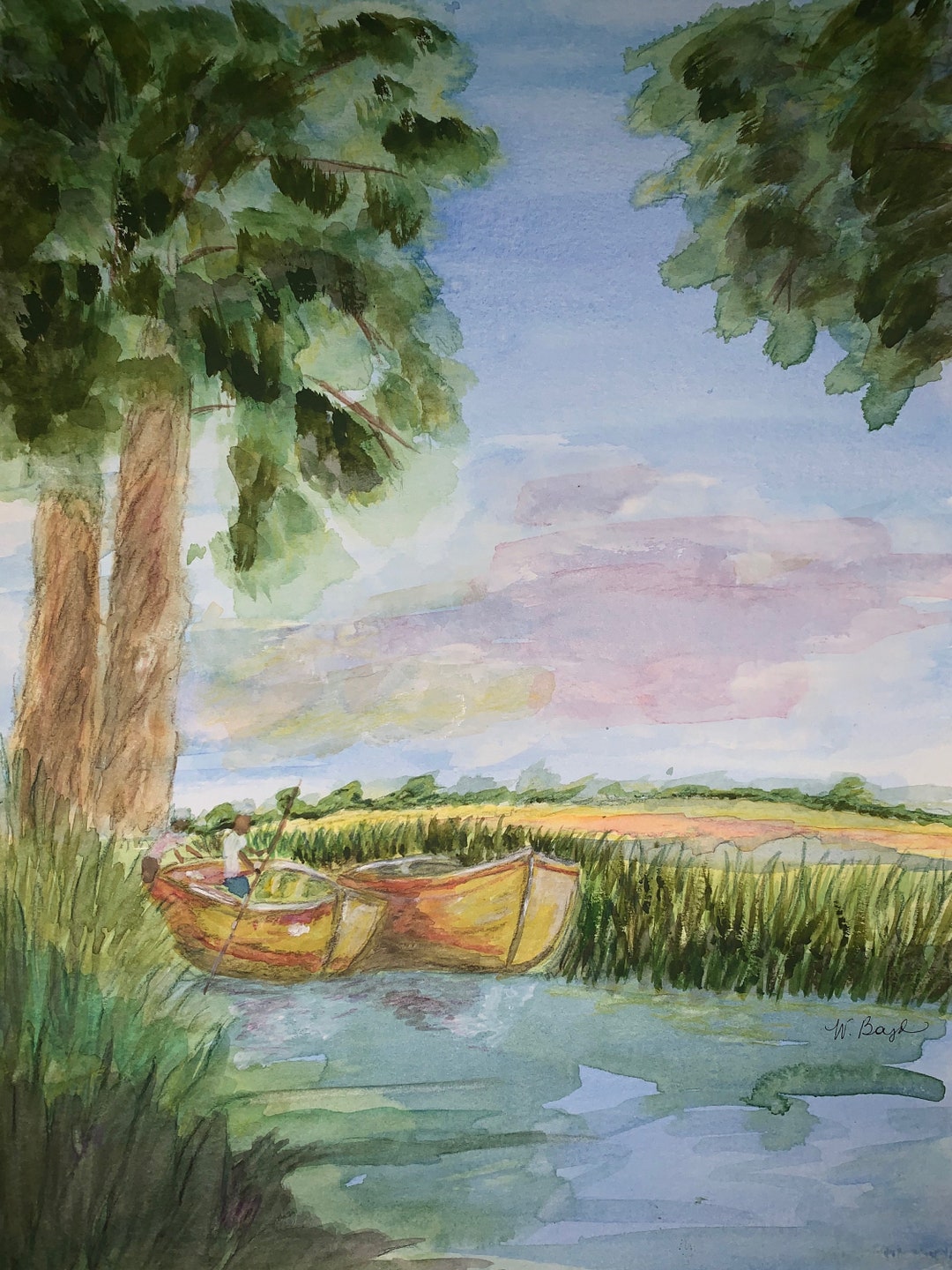 Marsh Watercolor - Etsy