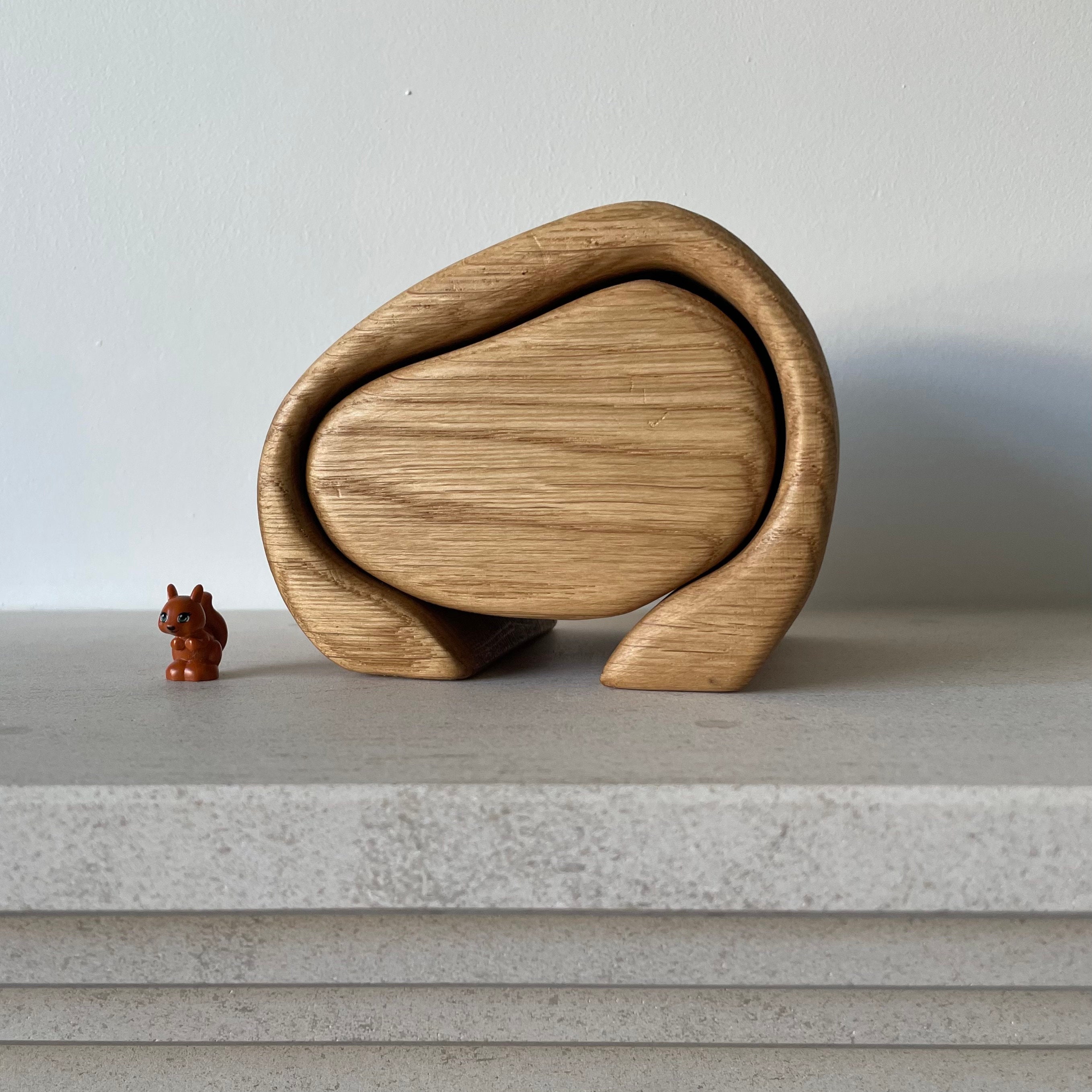 Wooden Bandsaw Trinket Jewellery Box, Handcrafted – Oak