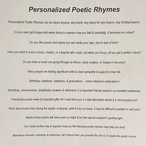 Personalized Poetic Rhymes
