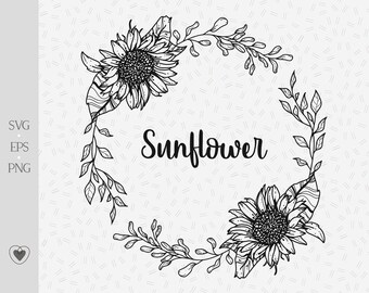Download Sunflower Border Etsy