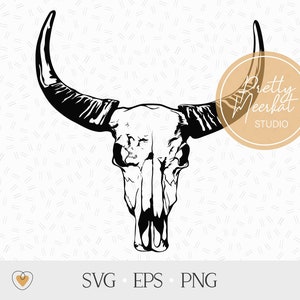 Bull skull #2 svg, Cow skull svg, png