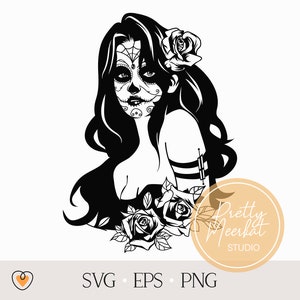Sugar Skull Girl svg #2, Sugar Skull Woman svg, png files