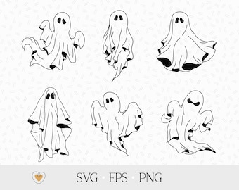 Lot de fantômes d'Halloween : Silhouette de fantôme, PNG, EPS