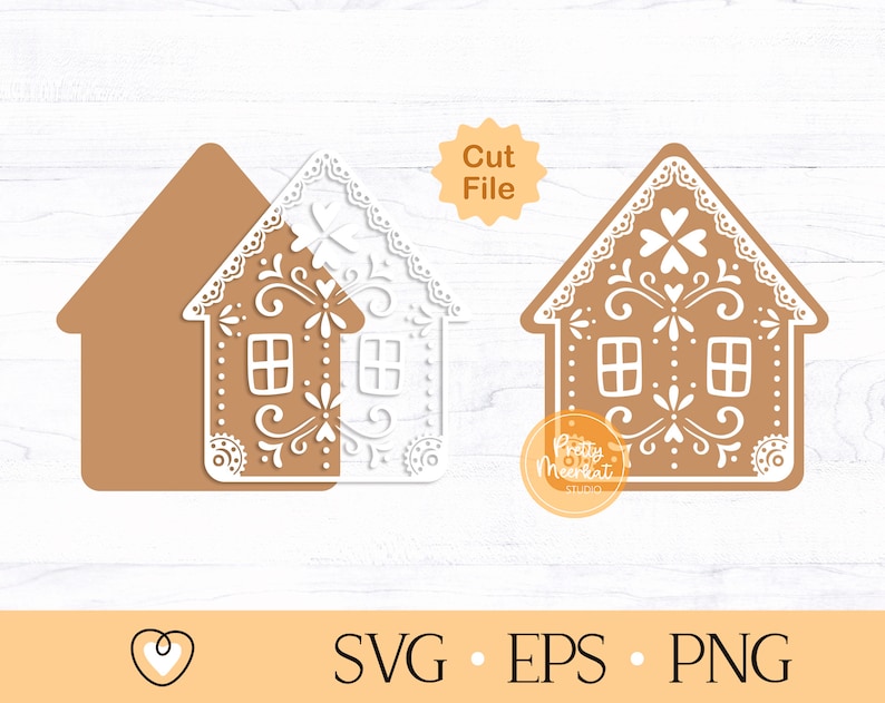 Gingerbread House SVG: Christmas Cut File (digital Files) - Etsy