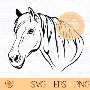 Cheval svg #3, tête de cheval svg, fichiers png