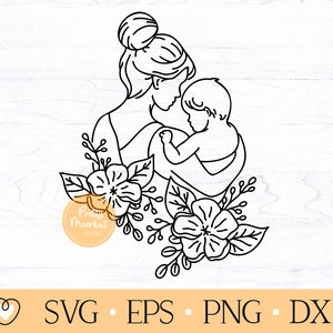 ママと赤ちゃんの svg、ママの svg、赤ちゃんの svg、母の日 svg、png ファイル