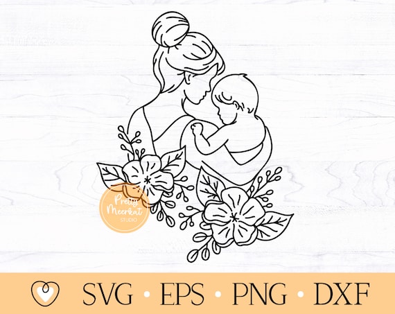 Mom and baby svg, Mom svg, Baby svg, Mothers Day svg, png files