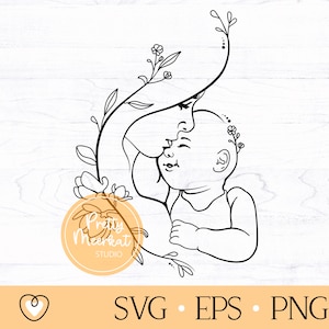 Mom and baby svg #2, Mom svg, Newborn svg, png files