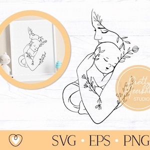 Mom and baby svg, Mom svg, Newborn svg, png files