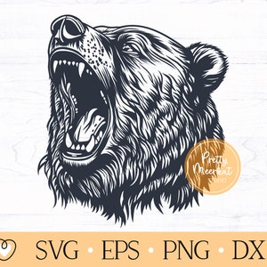 Roaring Bear svg, Grizzly Bear svg, Bear Face svg, png files
