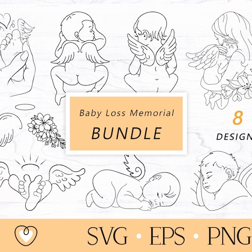 Baby Loss Memorial Angel SVG Bundle (Digital Download)