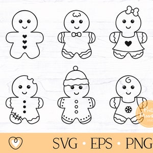 Gingerbread Man SVG, pacote PNG, biscoito de Natal svg, arquivo de corte de Natal
