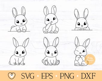 Line Art Bunny Svg, Rabbit Svg, One Line Art, Bunny, Rabbit Png, Bunny ...