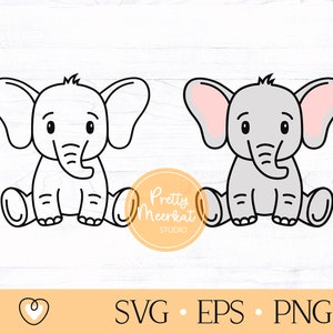 Baby Elefant svg, niedlicher Elefant svg, Schnittdatei, Png