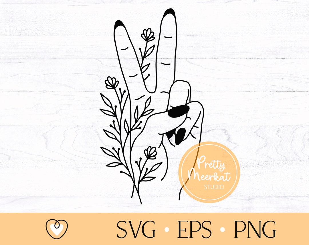 Floral Peace Sign Hand Svg Hand With Wildflowers Svg Png Etsy Floral peace sign hand svg hand with wildflowers svg png etsy