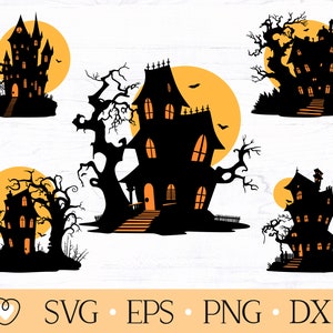 Haunted House svg Bundle, Halloween svg, Spooky House svg, Halloween Scene svg, png