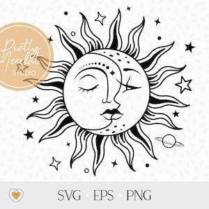 Sun and moon svg, Celestial svg, Witchy svg, svg files for cricut