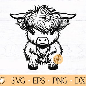 Highland Cow svg, Baby Highland Cow svg, Cute Highland Cow svg, png, dxf