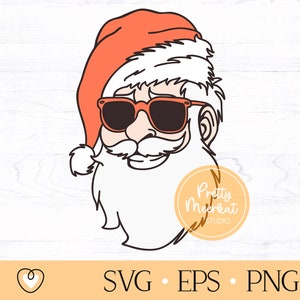 Cool Santa svg, Santa with Sunglasses svg, Santa Face svg, Png files