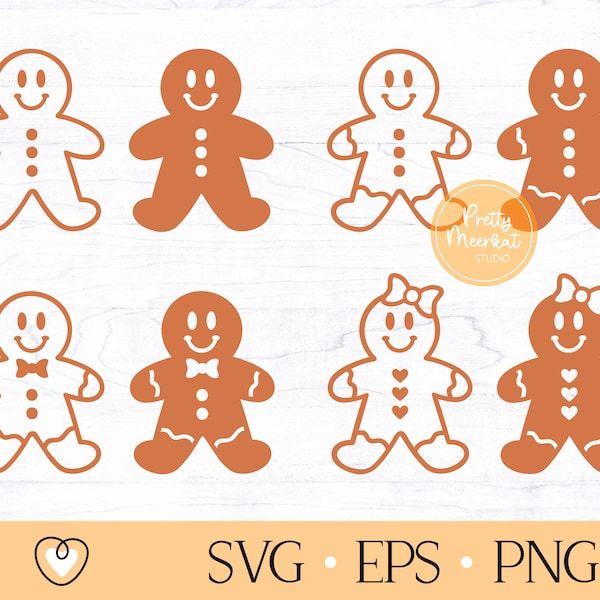 Gingerbread Man svg Bundle, Christmas Cookie svg, Christmas cut file, png