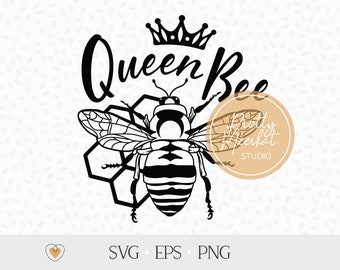 Queen bee svg, Honey bee svg, Honeycomb svg, Bee png