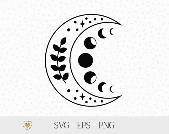 Black Moon Svg Crescent Moon Png Moon Phase Vector Witchy 