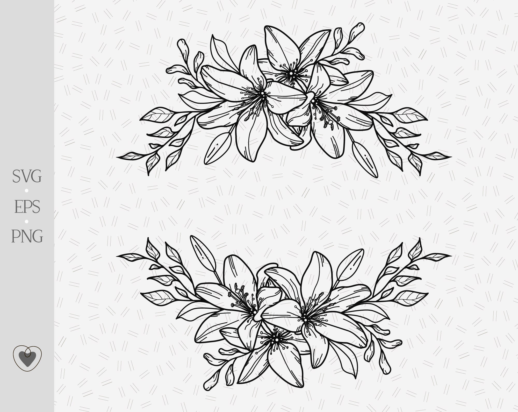 Lily Swag Svg, Border Svg, Floral Frame Svg, Wedding Clipart