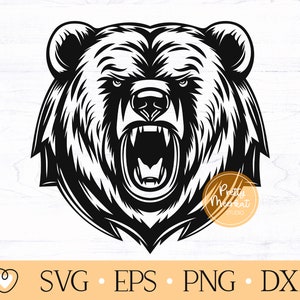 Bear svg, Grizzly Bear svg, Bear Roar svg, Bear Face svg, png files