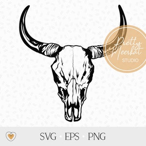 Crâne de taureau svg, Crâne de vache svg, png