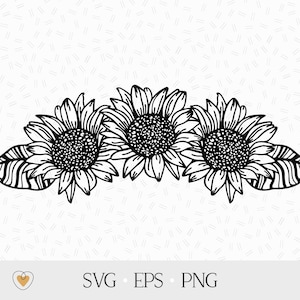 Sunflower svg, Flower border svg, Sunflower swag svg, Sunflower decor png, Svg files for cricut