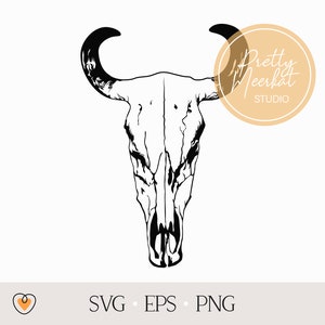 Crâne de taureau #6 svg, Crâne de vache svg, png