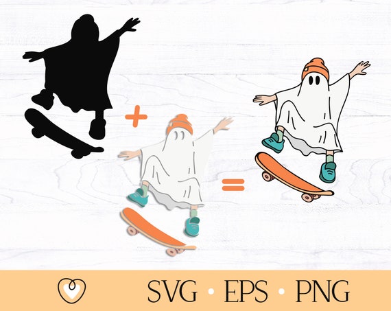 Ghost Skateboard Svg, Boy Halloween Svg, Kids Halloween Svg, Png