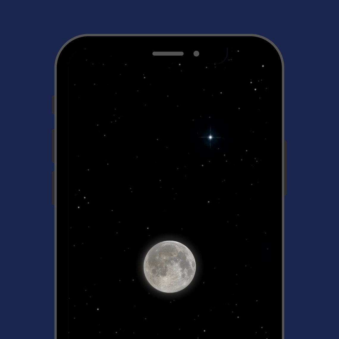 Animated Phone Wallpaper Moon and Night Sky Full of Stars Etsy