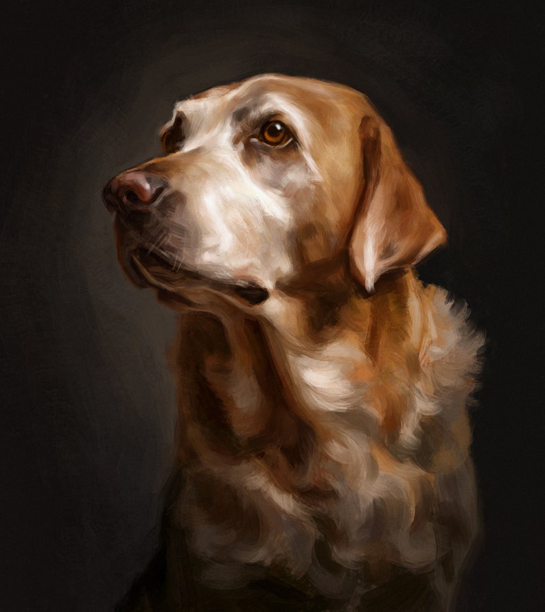 Custom Digital Pet Portrait Painting Commission Realistic Gift Etsy