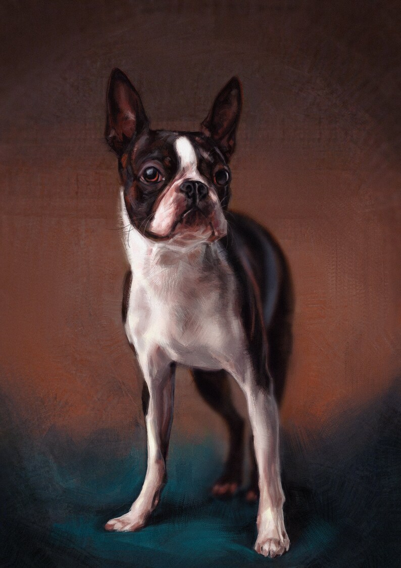 Custom Digital Pet Portrait Painting Commission Realistic Gift Etsy