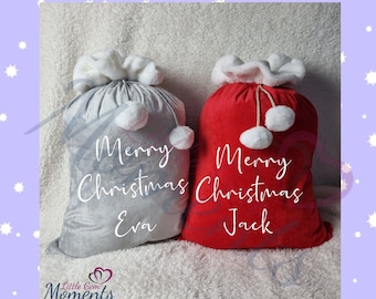 Grand Sac Père Noël En Velours - Sac De Rangement Pour Friandises Et Cadeaux De Noël