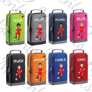 Sac à chaussures personnalisé. Sac à chaussures de football pour enfants avec personnage entièrement personnalisable. Sacoche pour kit PE. Cadeau pour garçon. Sacs à chaussures de football.