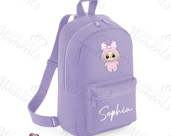 Personalised Kids Mini Baby Monster Backpack. School/Nursery Bag. Custom Toddlers Cheeky Monster Rucksack. Gift for Girls/Boys. Holiday Bag.