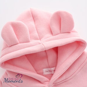 Personalised Bear Hoodie Matching Family Sizes. Pink Bear Hoodies. Blue Bear Hoodies. Beige Bear Hoodies. Match Family Name Hoodies. image 9